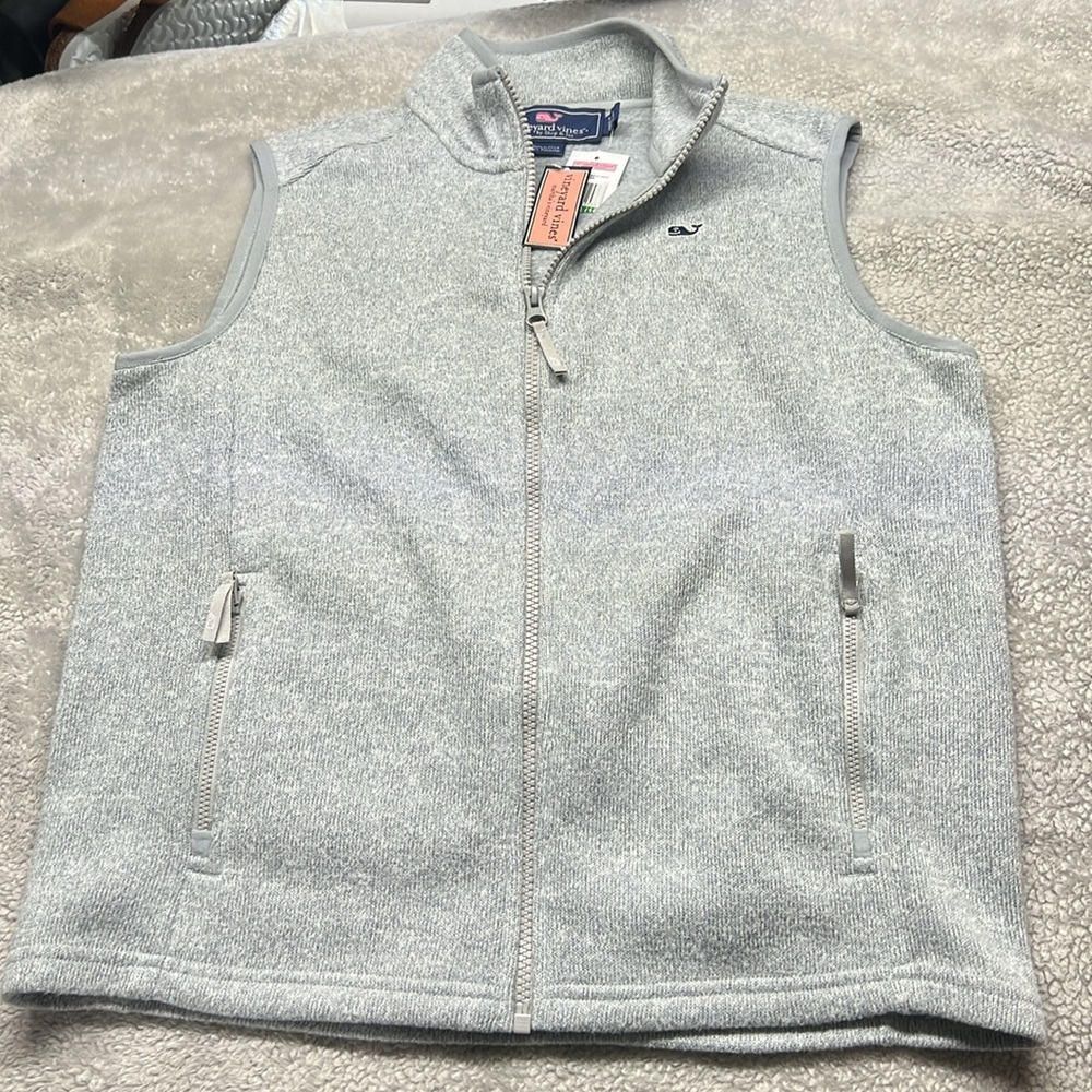 Vineyard Vines Girls Fleece Vest Size 16 L Heather Gray